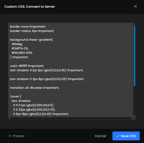 Filled Custom CSS Code