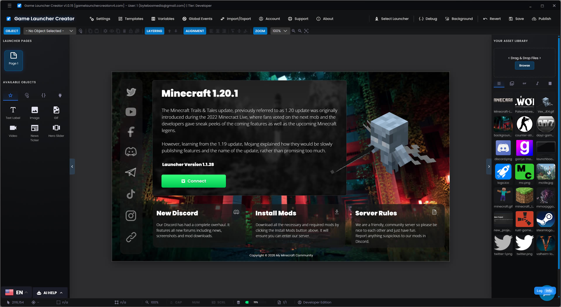 Game Launcher Creator Dashboard