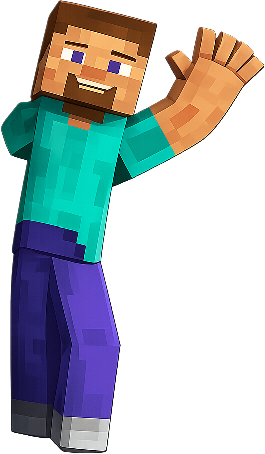 Minecraft character peeking behind the offer card