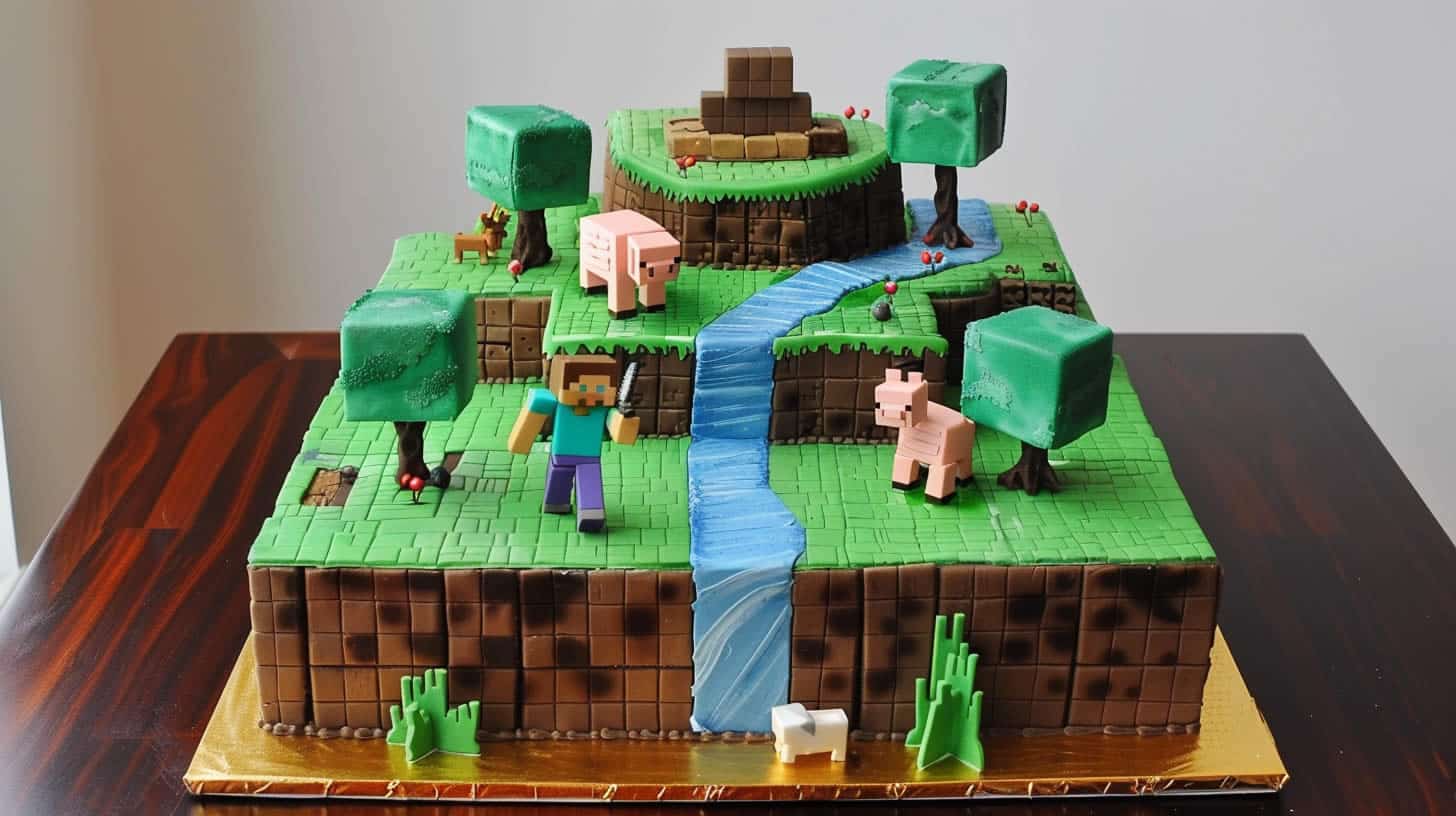 Homemade Minecraft Cake