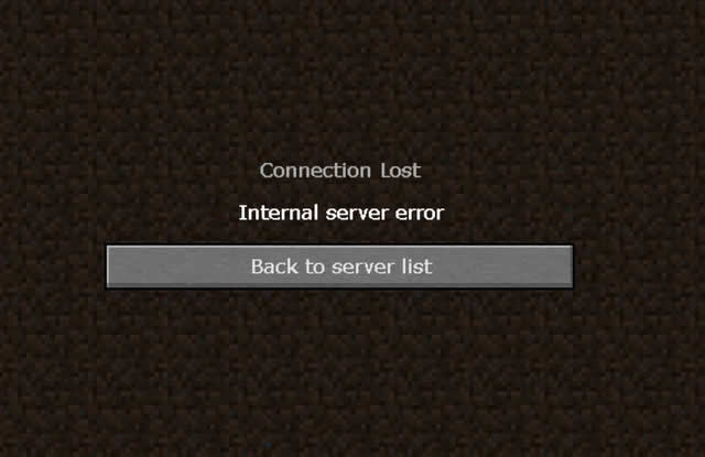 Minecraft Internal Server Error